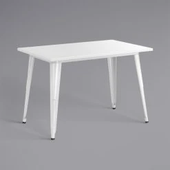 LT&S Alloy Series Lancaster Table & Seating Alloy Series 48" X 30" Rectangle White Dining Height Outdoor Table With 4 Industrial Cafe Chairs 7 LT&S Alloy Series Lancaster Table & Seating Alloy Series 48" X 30" Rectangle White Dining Height Outdoor Table With 4 Industrial Cafe Chairs -Polywood store 2374729