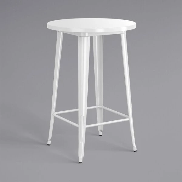 LT&S Alloy Series Lancaster Table & Seating Alloy Series 30" Round White Outdoor Bar Height Table 2 LT&S Alloy Series Lancaster Table & Seating Alloy Series 30" Round White Outdoor Bar Height Table - Image 2