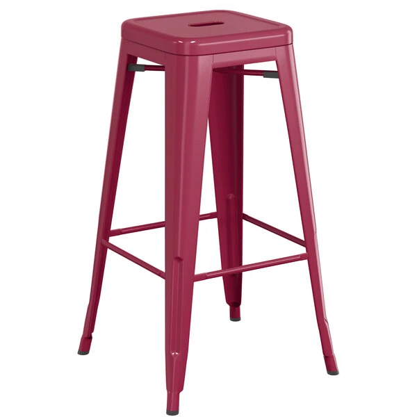 LT&S Alloy Series Lancaster Table & Seating Alloy Series Sangria Stackable Metal Indoor / Outdoor Industrial Barstool With Drain Hole Seat 2 LT&S Alloy Series Lancaster Table & Seating Alloy Series Sangria Stackable Metal Indoor / Outdoor Industrial Barstool With Drain Hole Seat - Image 2