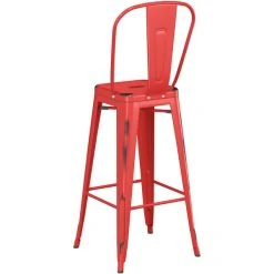 LT&S Alloy Series Lancaster Table & Seating Alloy Series Distressed Red Metal Indoor / Outdoor Industrial Cafe Barstool With Vertical Slat Back And Drain Hole Seat 5 LT&S Alloy Series Lancaster Table & Seating Alloy Series Distressed Red Metal Indoor / Outdoor Industrial Cafe Barstool With Vertical Slat Back And Drain Hole Seat -Polywood store 2437067