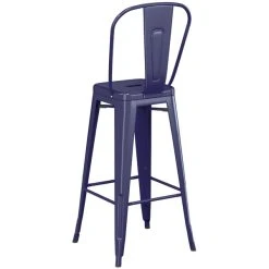 LT&S Alloy Series Lancaster Table & Seating Alloy Series Navy Metal Indoor / Outdoor Industrial Cafe Barstool With Vertical Slat Back And Drain Hole Seat -Polywood store 2445633