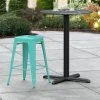 LT&S Alloy Series Lancaster Table & Seating Alloy Series Seafoam Stackable Metal Indoor / Outdoor Industrial Cafe Counter Height Stool With Drain Hole Seat