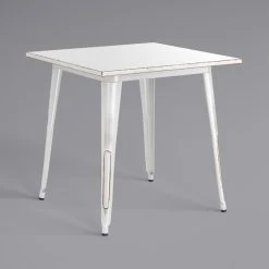 LT&S Alloy Series Lancaster Table & Seating Alloy Series 32" X 32" Distressed White Dining Height Outdoor Table With 4 Arm Chairs -Polywood store 2453100