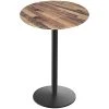 Holland Bar Stool EuroSlim 36" Round Rustic Wood Indoor / Outdoor Bar Height Table With Round Base