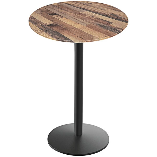 Holland Bar Stool EuroSlim 36" Round Rustic Wood Indoor / Outdoor Bar Height Table With Round Base 1 Holland Bar Stool EuroSlim 36" Round Rustic Wood Indoor / Outdoor Bar Height Table With Round Base