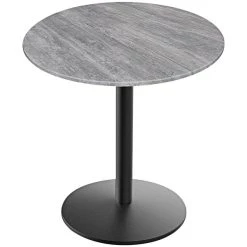Holland Bar Stool EuroSlim 36" Round Greystone Indoor / Outdoor Standard Height Table With Round Base