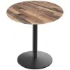 Holland Bar Stool EuroSlim 36" Round Rustic Wood Indoor / Outdoor Table With Round Base