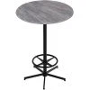 Holland Bar Stool EuroSlim 36" Round Greystone Indoor / Outdoor Bar Height Table With Foot Rest Base
