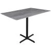 Holland Bar Stool EuroSlim 32" X 48" Greystone Indoor / Outdoor Bar Height Table With Cross Base