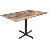 Holland Bar Stool EuroSlim 32" X 48" Rustic Wood Indoor / Outdoor Standard Height Table With Cross Base