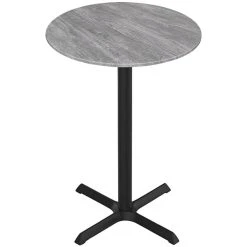 Holland Bar Stool EuroSlim 36" Round Greystone Indoor / Outdoor Bar Height Table With Cross Base