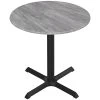 Holland Bar Stool EuroSlim 36" Round Greystone Indoor / Outdoor Table With Cross Base