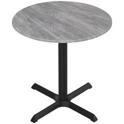 Holland Bar Stool EuroSlim 36" Round Greystone Indoor / Outdoor Table With Cross Base