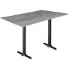 Holland Bar Stool EuroSlim 32" X 48" Greystone Indoor / Outdoor Bar Height Table With End Column Base