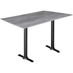 Holland Bar Stool EuroSlim 32" X 48" Greystone Indoor / Outdoor Bar Height Table With End Column Base