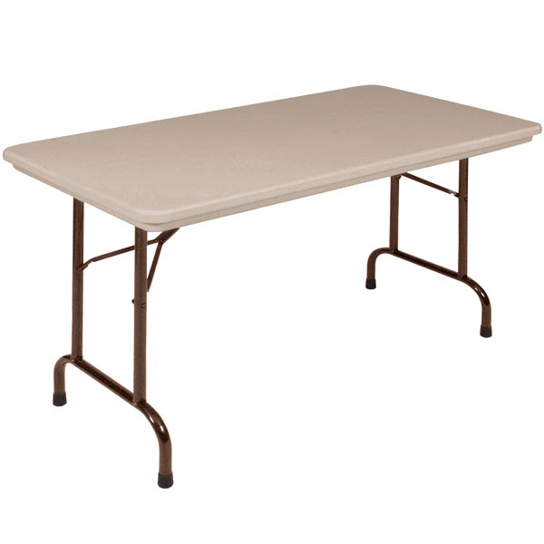 Correll Folding Table, 24" X 48" Tamper-Resistant Plastic, Mocha Granite 1 Correll Folding Table, 24" X 48" Tamper-Resistant Plastic, Mocha Granite