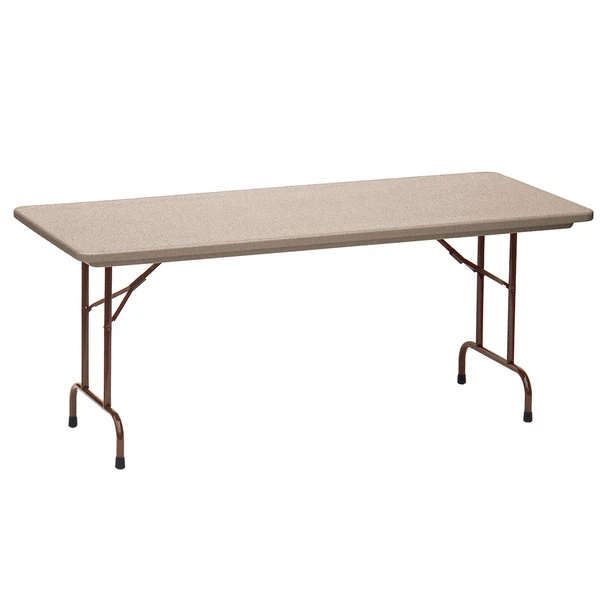 Correll Folding Table, 30" X 72" Tamper-Resistant Plastic, Mocha Granite 1 Correll Folding Table, 30" X 72" Tamper-Resistant Plastic, Mocha Granite